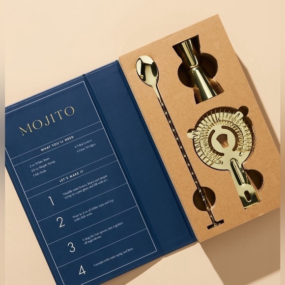 Anthropologie 3 piece gold barware set (NEW) - Picture 2 of 2